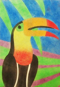 Crescent Cardboard Powder Art Jungle Animal Set Toucan